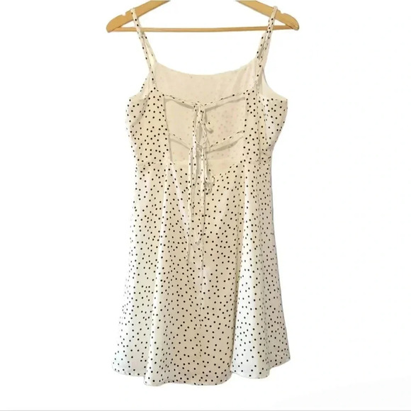 Lulu's Polkadot Spaghetti Strap Mini Casual Sundress Dress White Size Large. - Picture 6 of 11